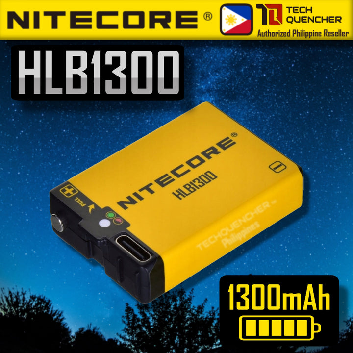 Nitecore HLB1300 Battery for UT27 - Bubble Lantern - HA13 - 1300mAh - USB-C - Light Indicator 3.7v