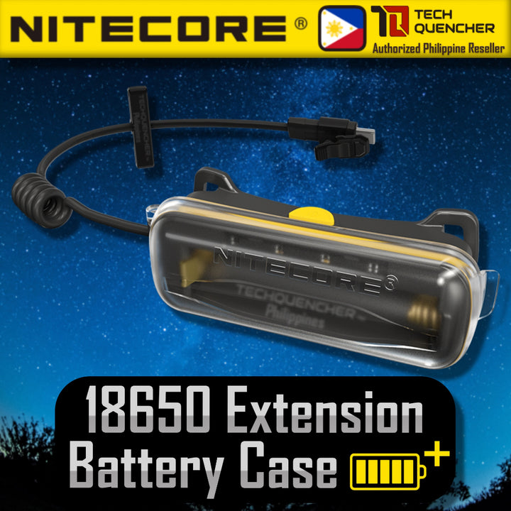 Nitecore 18650 Extension Battery Case for Headlamps - Strap Mounted - Rear Signal Light - USB-C  65g