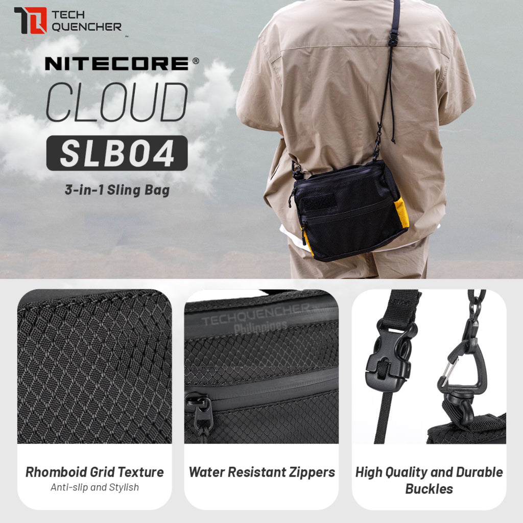 Nitecore SLB04 Sling Bag - 1.5 Liter - 400D Premium Nylon Fabric -Water Resistant Zipper- Ipad Mini