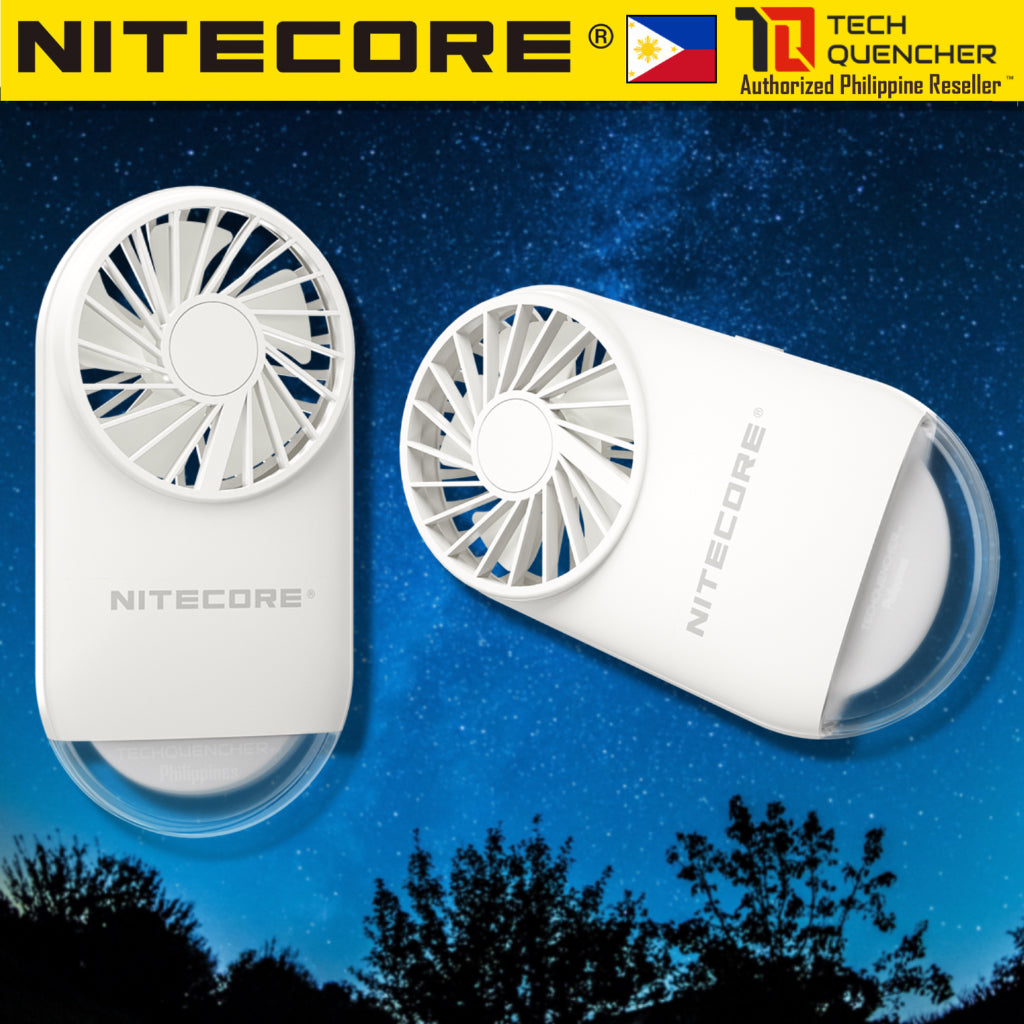 Nitecore NEF02 Multipurpose Pocket Fan - LED Light - 1200mAh USB-C Rechargeable Battery - 97 grams