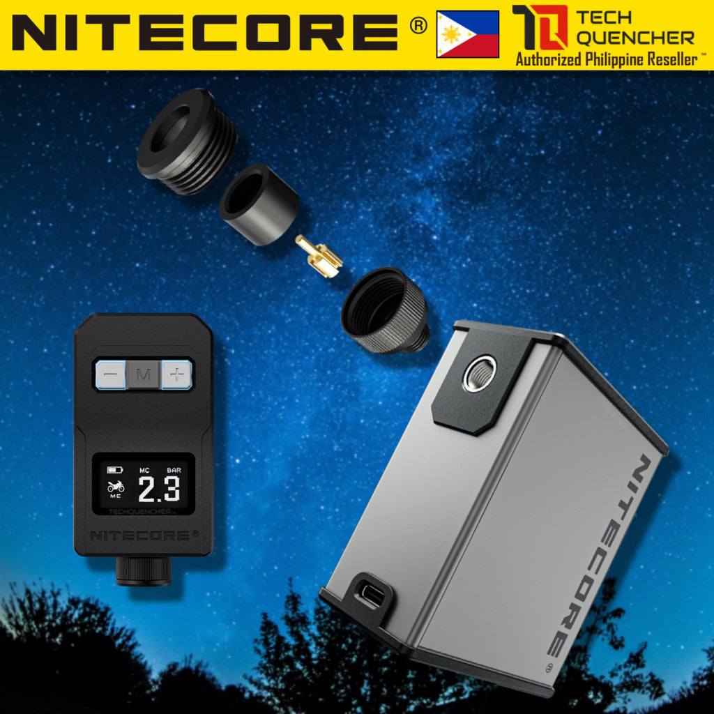 Nitecore EPB10 Air Pump - Tire Gauge - Electric Bike Pump - 144PSI - OLED Screen - USB-C Charging
