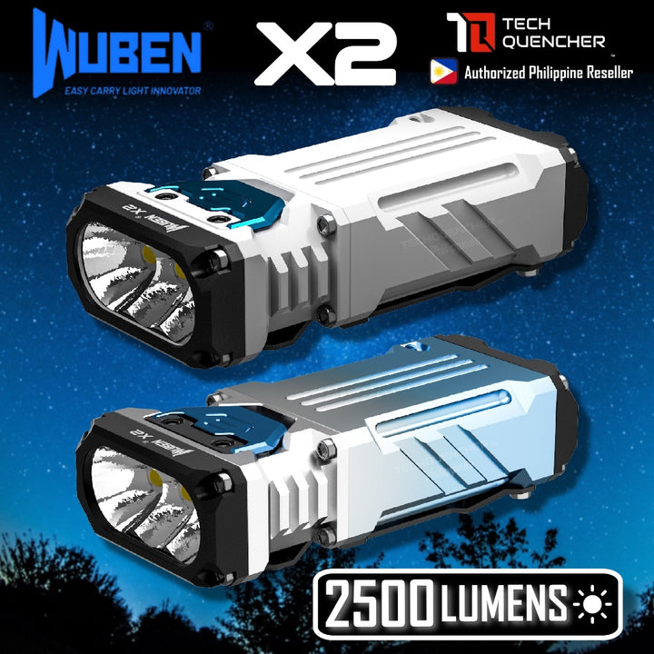 Wuben X2 Flashlight - 1800 Lumens -146 meters - USB-C Charging 2000 mAh Li-Ion Battery - IP68