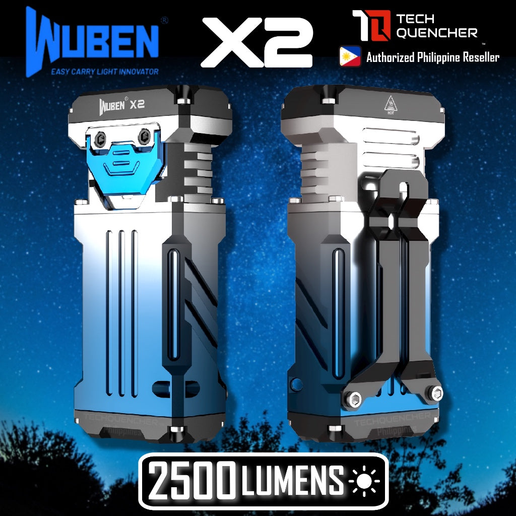 Wuben X2 Flashlight - 1800 Lumens -146 meters - USB-C Charging 2000 mAh Li-Ion Battery - IP68