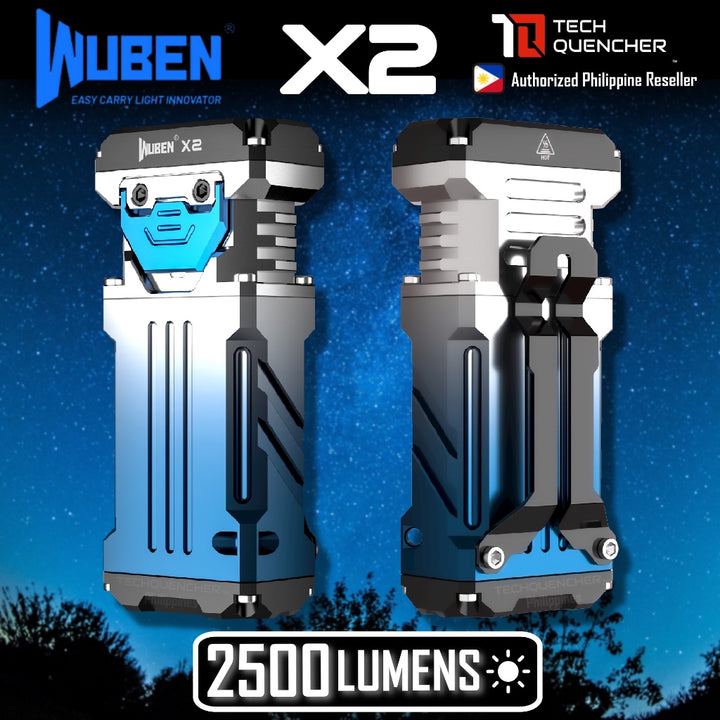 Wuben X2 Flashlight - 1800 Lumens -146 meters - USB-C Charging 2000 mAh Li-Ion Battery - IP68