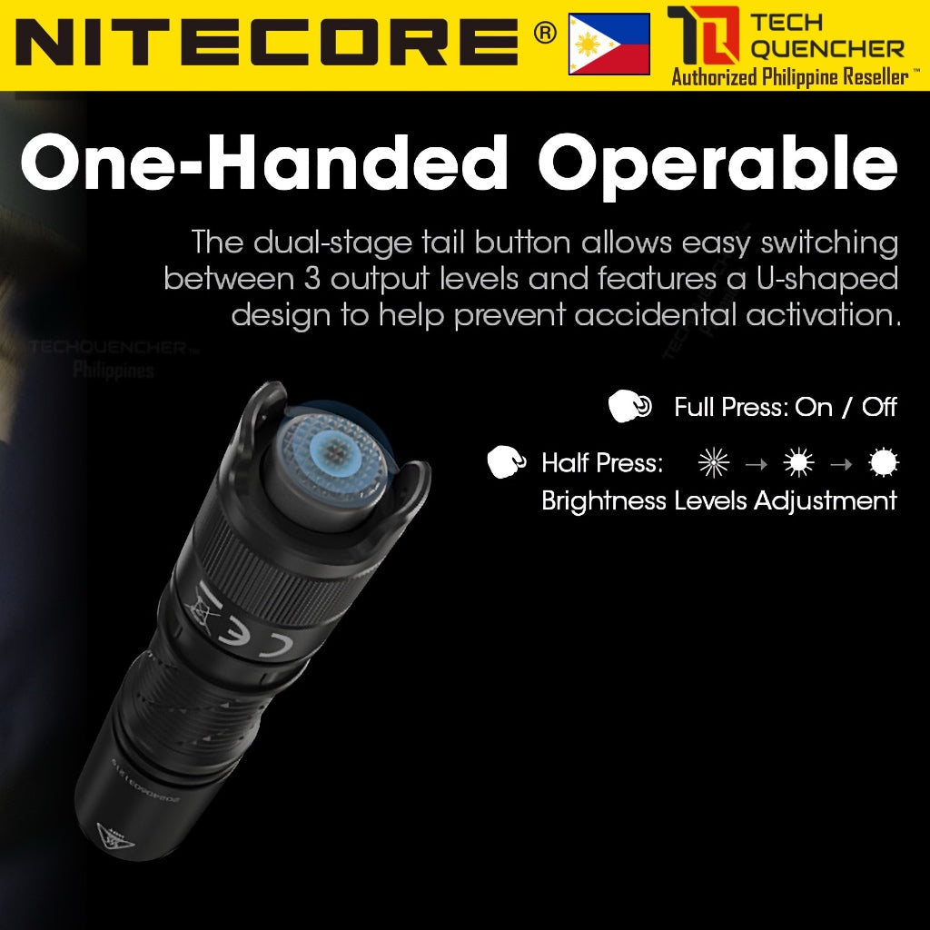 Nitecore MT1A Pro Flashlight - 800 Lumens - 1x AA Battery - 250m - USB-C Rechargeable Battery- IP68