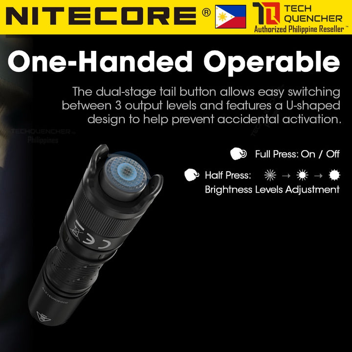 Nitecore MT1A Pro Flashlight - 800 Lumens - 1x AA Battery - 250m - USB-C Rechargeable Battery- IP68