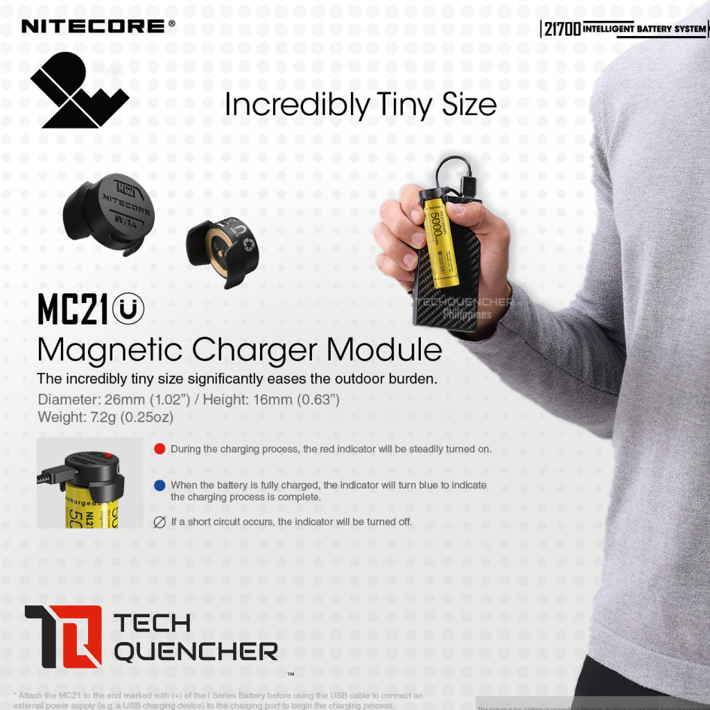 Nitecore Intelligent Battery System - NL2150HPi 5000mAh - ML21 Magnetic Light - MPB21  Powerbank