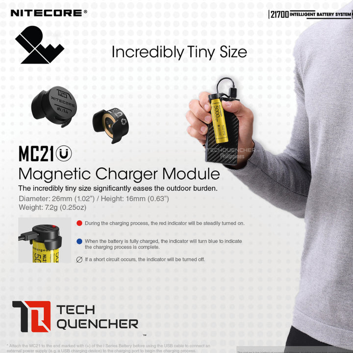 Nitecore Intelligent Battery System - NL2150HPi 5000mAh - ML21 Magnetic Light - MPB21  Powerbank