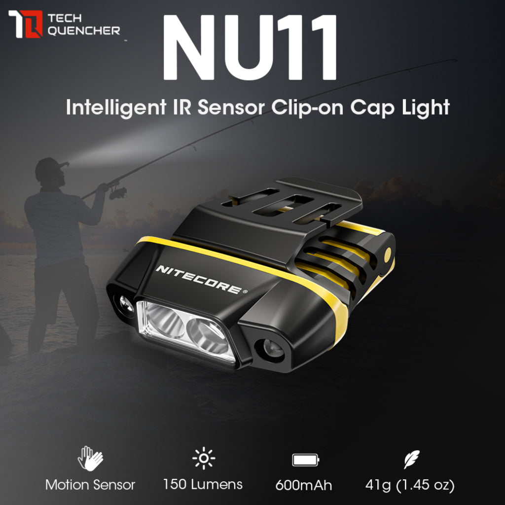 Nitecore NU11 Cap Light - Clip On - Intelligent IR Sensor - 150 Lumens - USB-C Rechargeable