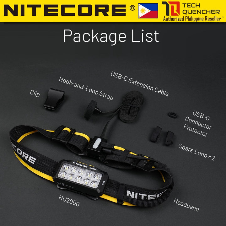 Nitecore HU2000 Headlamp - 2000 Lumens - 114 grams - Flexible External Power Supply Options - IP68