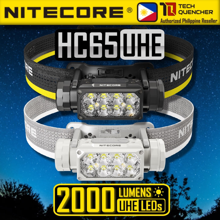 Nitecore HC65 UHE Headlamp 2000 Lumens - USB-C Rechargeable - 4000mAh Battery - 222 meter - IP68