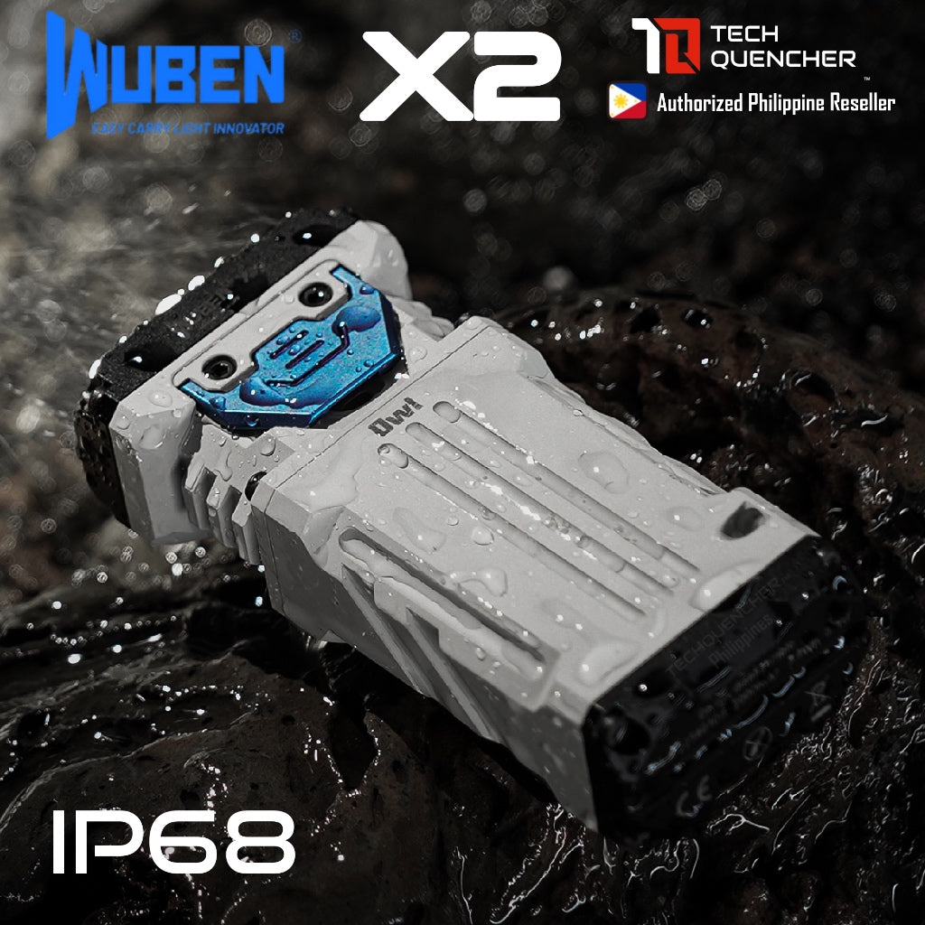 Wuben X2 Flashlight - 2500 Lumens -146 meters - USB-C Charging 2000 mAh Li-Ion Battery - IP68