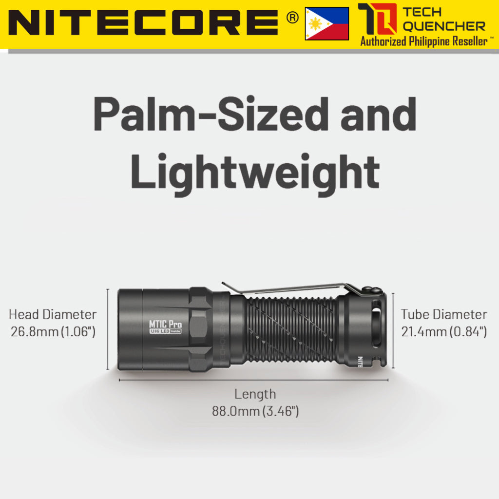 Nitecore MT1C Pro Flashlight - 1000 Lumens - UHi 20 LED - USB-C Rechargeable 18350 Battery  - IP68