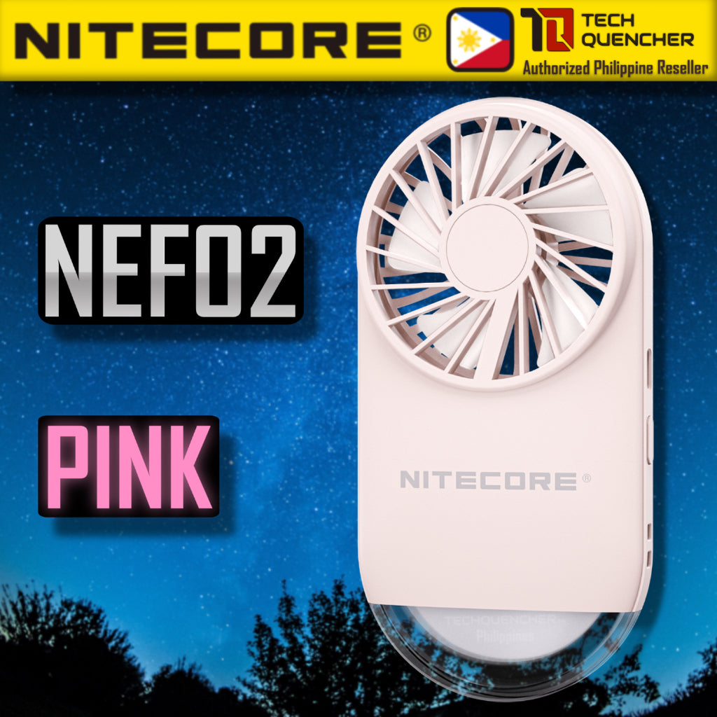 Nitecore NEF02 Multipurpose Pocket Fan - LED Light - 1200mAh USB-C Rechargeable Battery - 97 grams