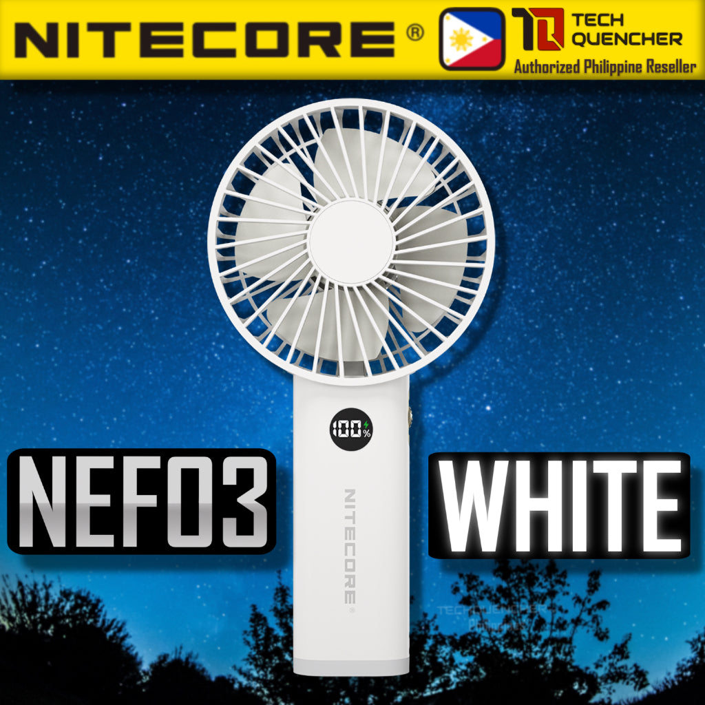 Nitecore NEF03 Portable Handheld Fan - OLED Screen - Night Light- 3600mAh Battery - Stepless Control