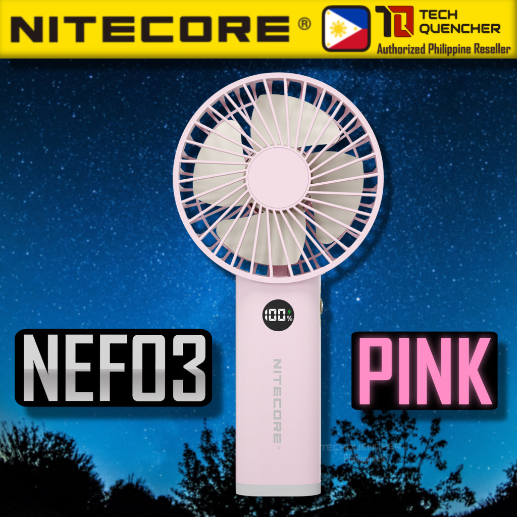 Nitecore NEF03 Portable Handheld Fan - OLED Screen - Night Light- 3600mAh Battery - Stepless Control