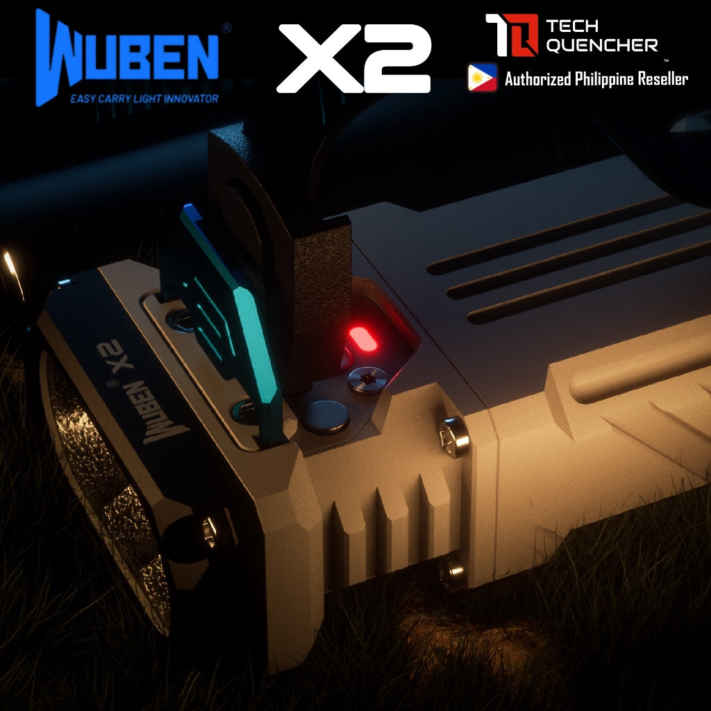 Wuben X2 Flashlight - 1800 Lumens -146 meters - USB-C Charging 2000 mAh Li-Ion Battery - IP68