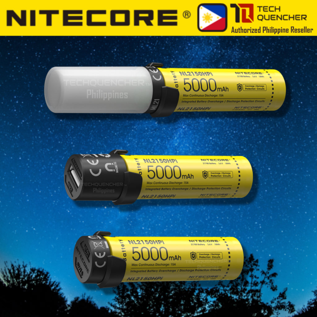 Nitecore Intelligent Battery System - NL2150HPi 5000mAh - ML21 Magnetic Light - MPB21  Powerbank