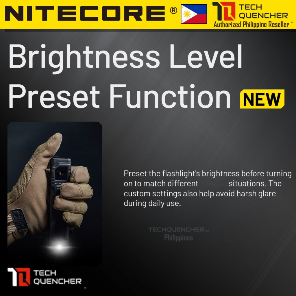 Nitecore EDC27 UHI Flashlight - 3100 Lumens - OLED Screen - USB-C Rechargeable 1700mAh Battery -IP54