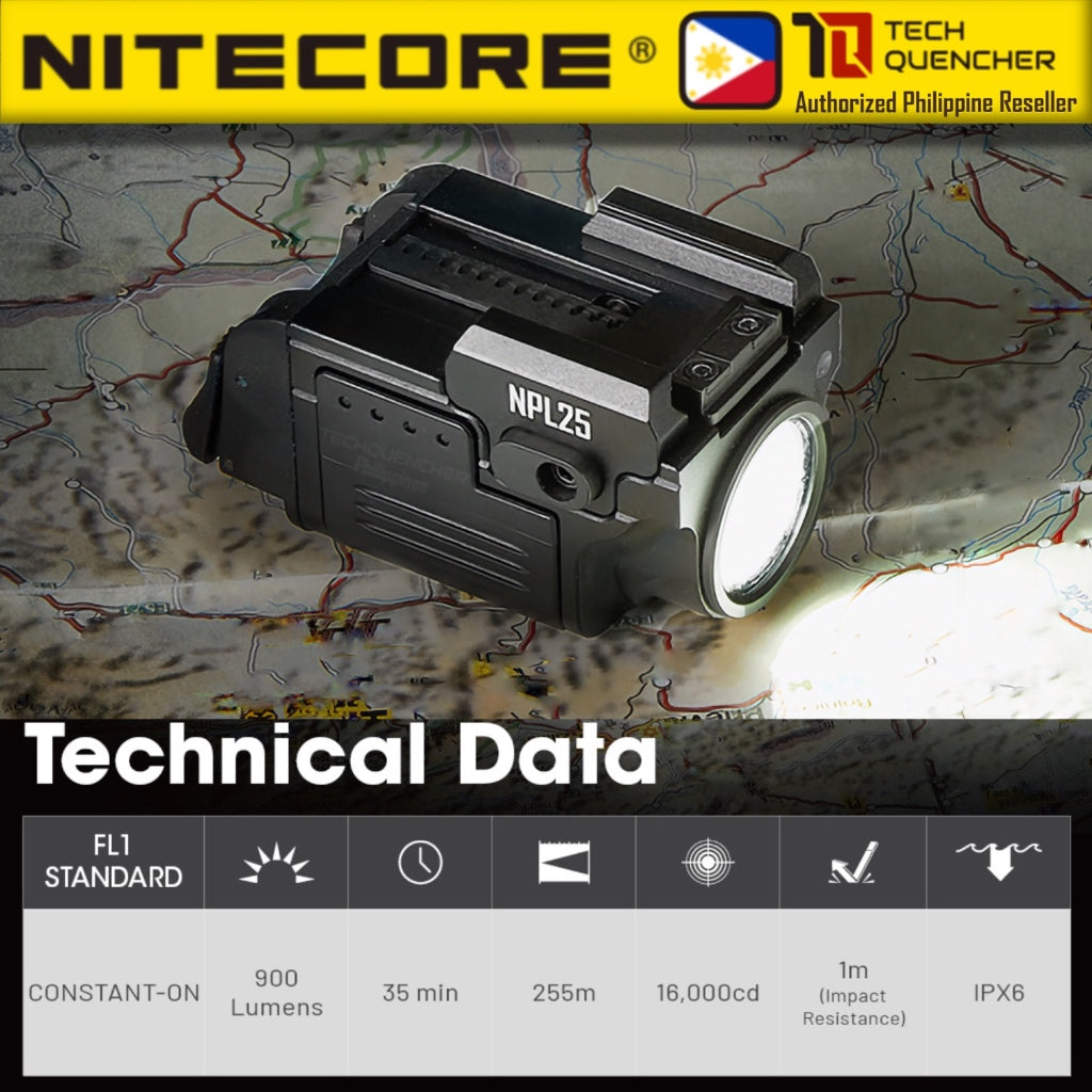 Nitecore NPL25 Flashlight 900 Lumens 500mAh Magnetic Charging Removable Battery