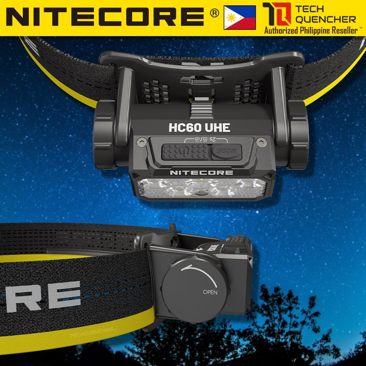 Nitecore HC60 UHE Headlamp 1600 Lumens - USB-C Rechargeable - 4000mAh Battery - 157 meter - IP68