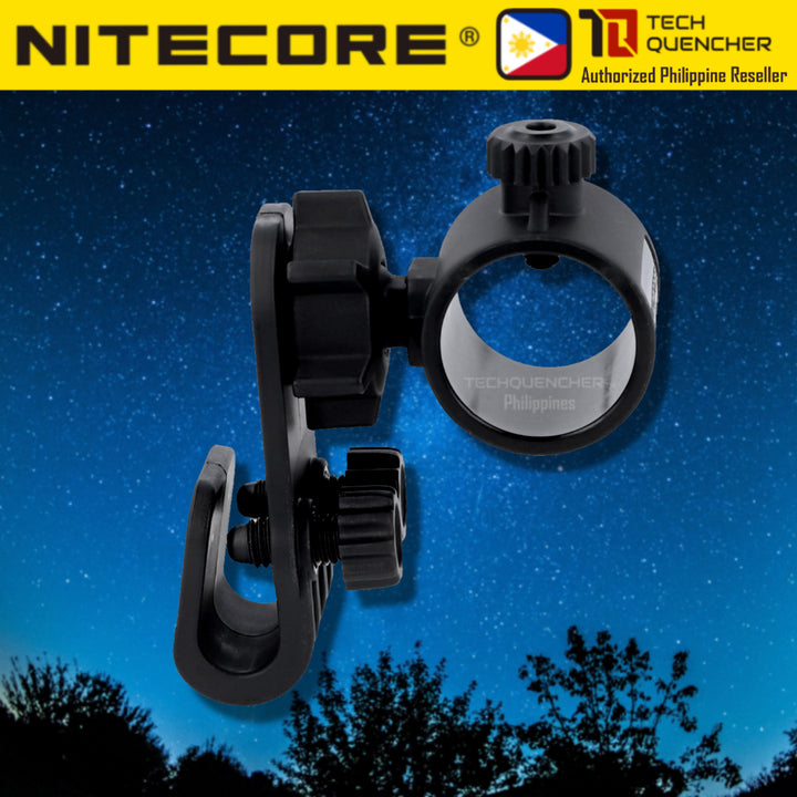 Nitecore HRM2 Flashlight Helmet Mount - 3D Pivoting System - Supports 1 inch ( 25.4mm ) Diameter