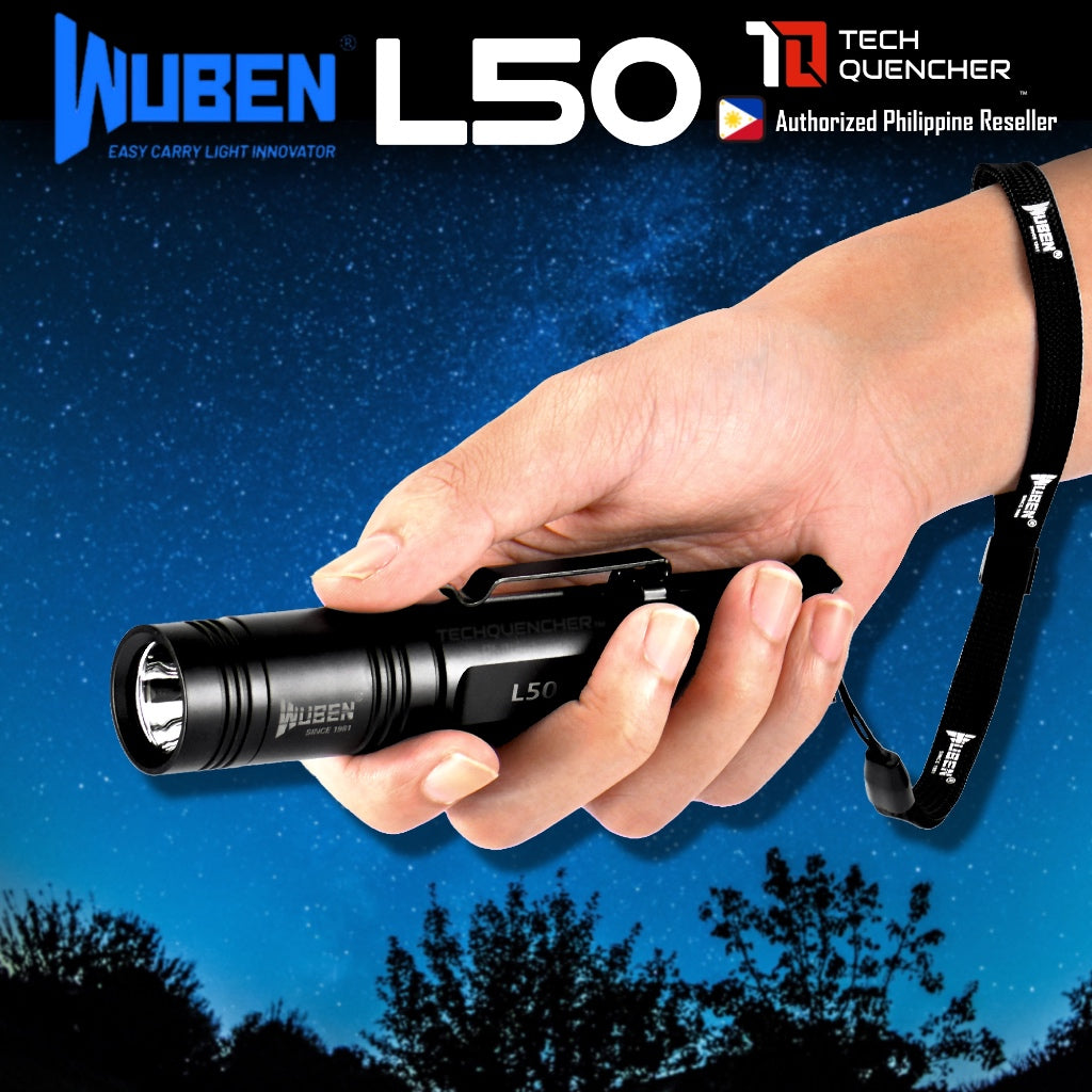 Wuben L50 Flashlight - 1200 Lumens - 200m - USB-C Rechargeable - 18650 - 2600mAh Battery - IP68 -EDC