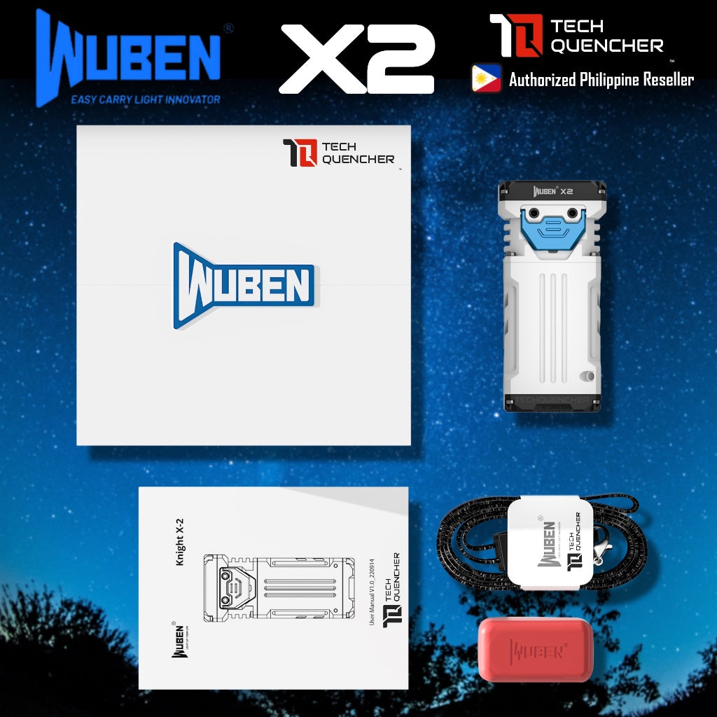 Wuben X2 Flashlight - 2500 Lumens -146 meters - USB-C Charging 2000 mAh Li-Ion Battery - IP68