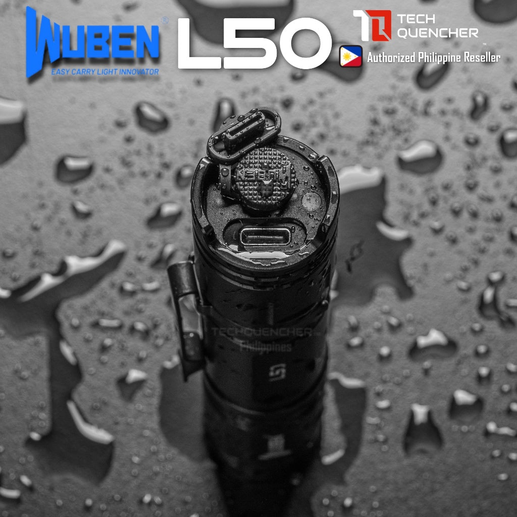 Wuben L50 Flashlight - 1200 Lumens - 200m - USB-C Rechargeable - 18650 - 2600mAh Battery - IP68 -EDC