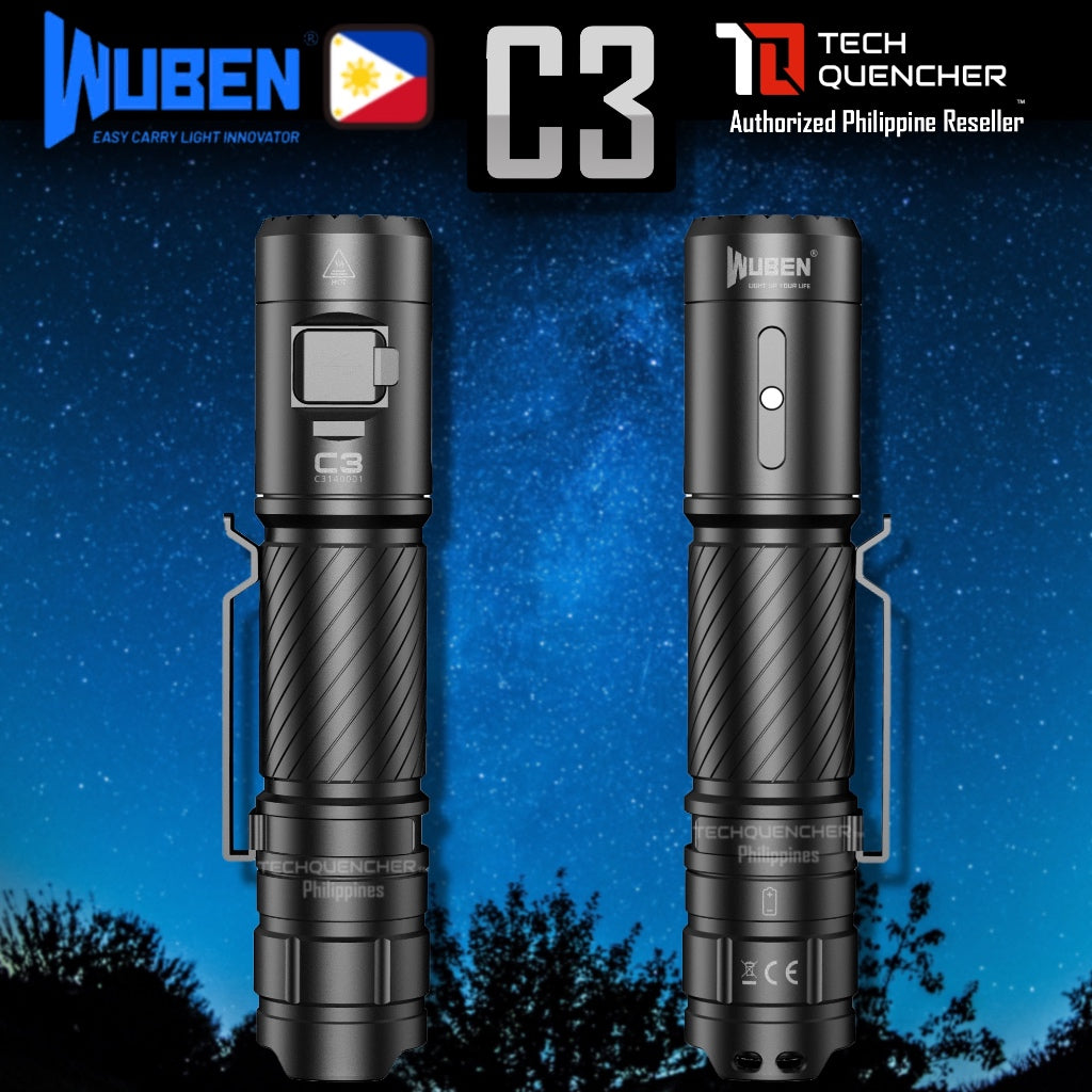 Wuben C3 Flashlight -1200 Lumens - USB-C Rechargeable -123 grams