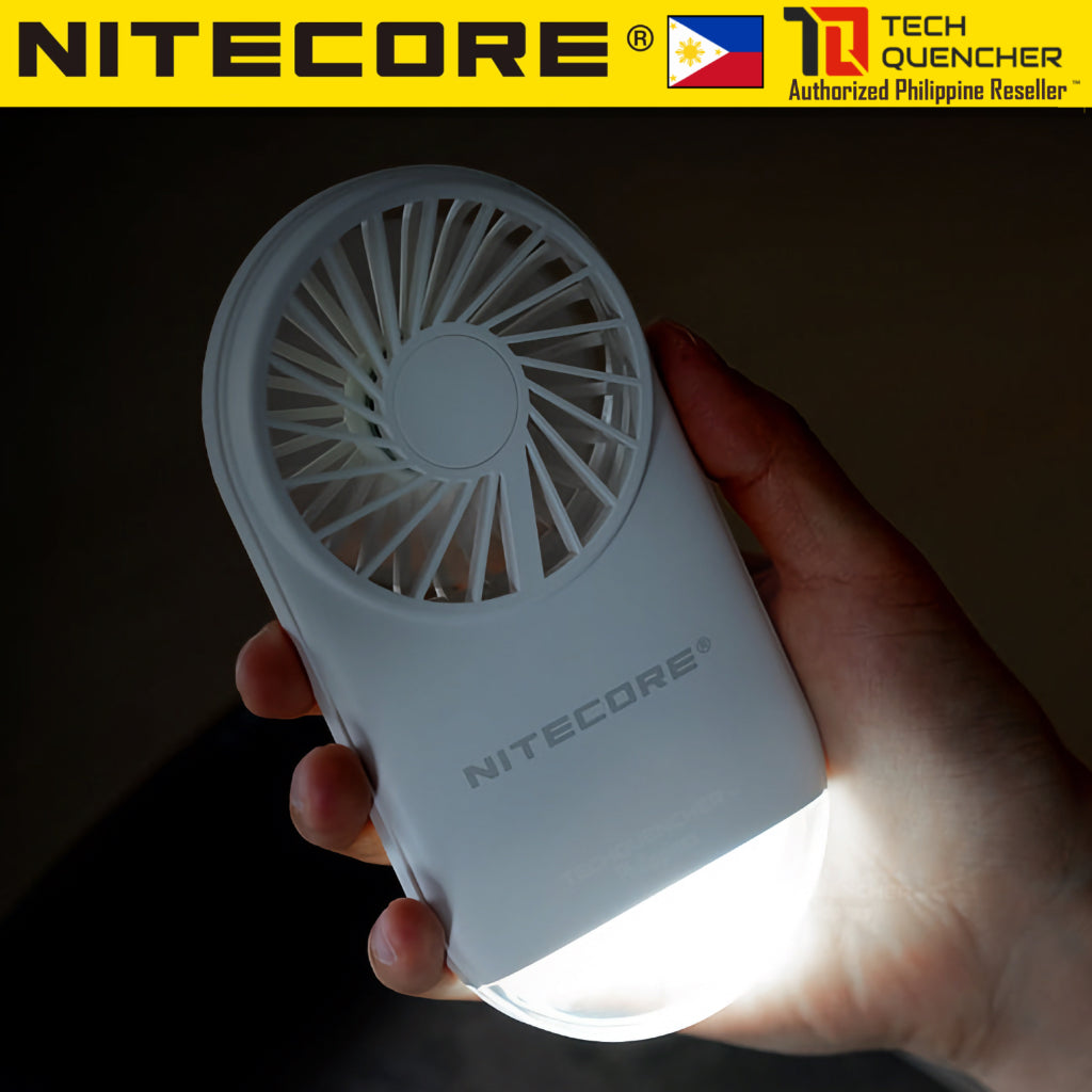 Nitecore NEF02 Multipurpose Pocket Fan - LED Light - 1200mAh USB-C Rechargeable Battery - 97 grams