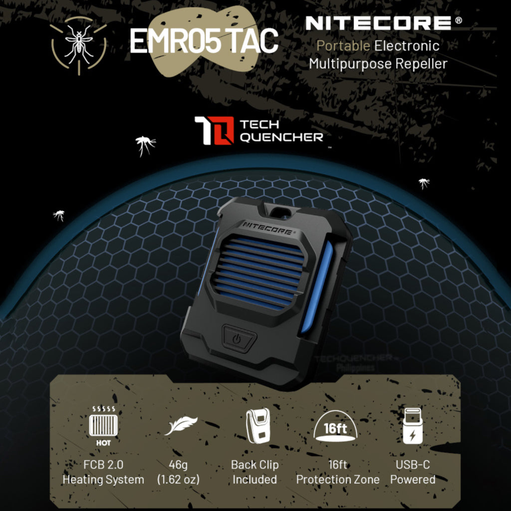 Nitecore EMR05 TAC - Ultra Portable Electronic Multipurpose Repeller - USB-C - External Power Source