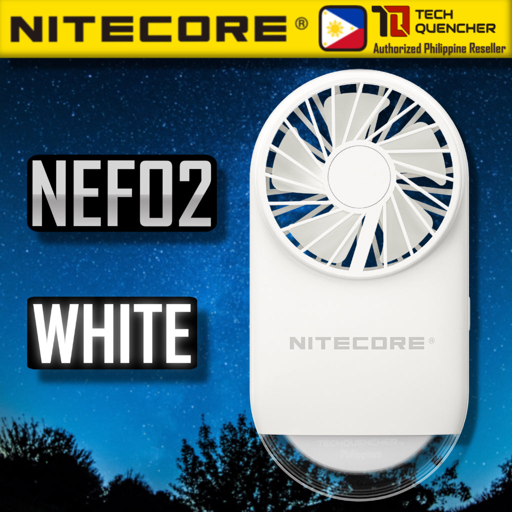 Nitecore NEF02 Multipurpose Pocket Fan - LED Light - 1200mAh USB-C Rechargeable Battery - 97 grams