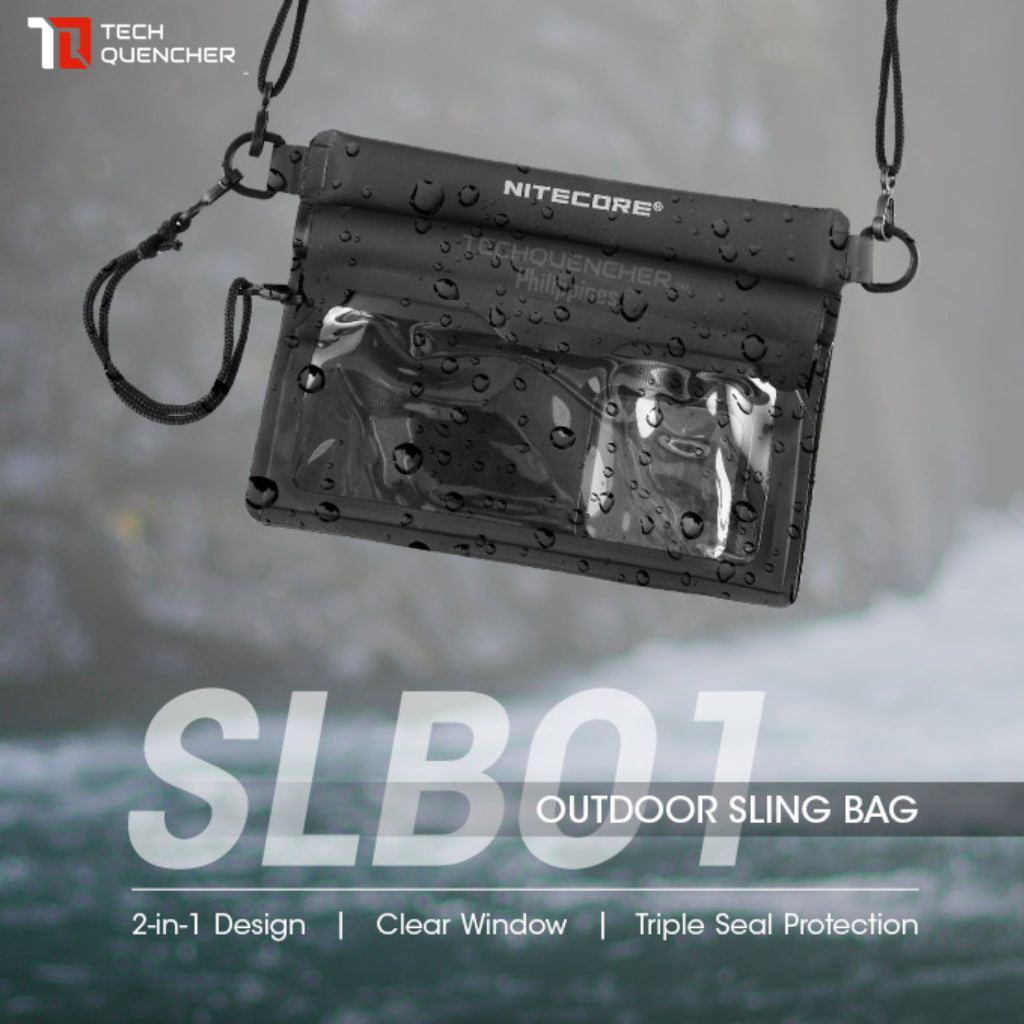 Nitecore SLB01 Outdoor Sling Bag - 1L - Triple Seal Waterproof - Clear Window - Water Resist Zipper