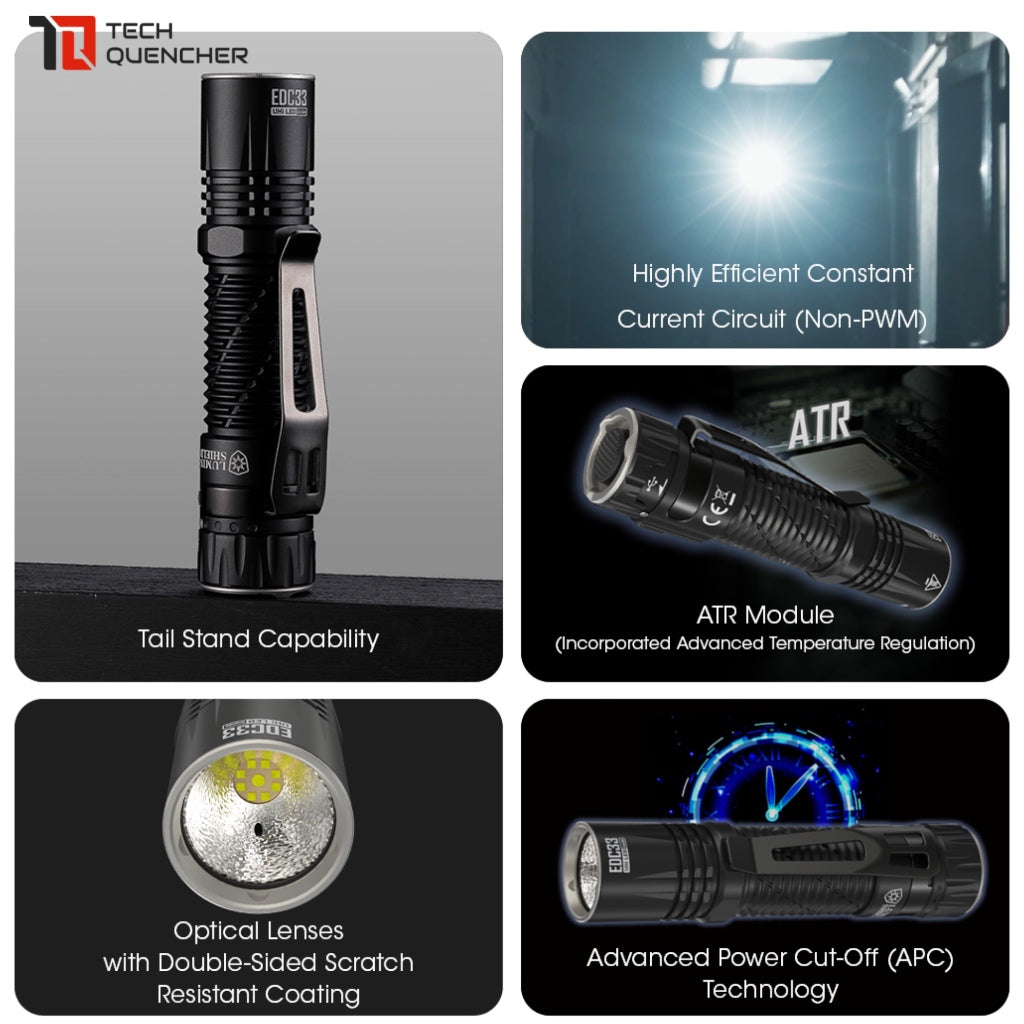 Nitecore EDC33 Flashlight with Lumin Shield - 4000 Lumens  - USB-C Rechargeable - 450m beam  - IP68