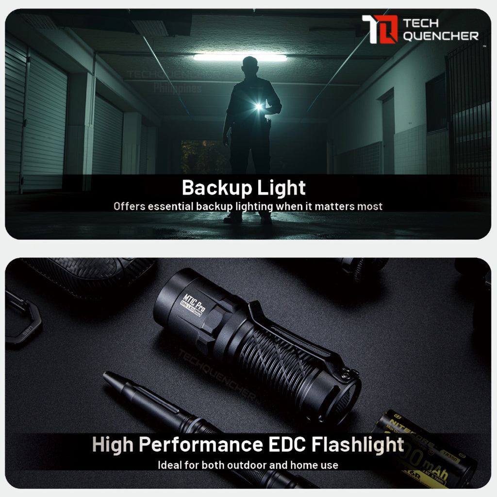 Nitecore MT1C Pro Flashlight - 1000 Lumens - UHi 20 LED - USB-C Rechargeable 18350 Battery  - IP68