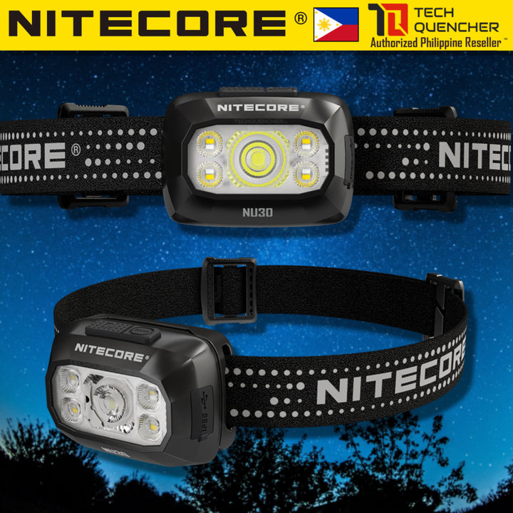 Nitecore NU30 Headlamp 500 Lumens- USB-C Rechargeable 1500mAh Battery - 3 Light Sources - IP66 - UHE