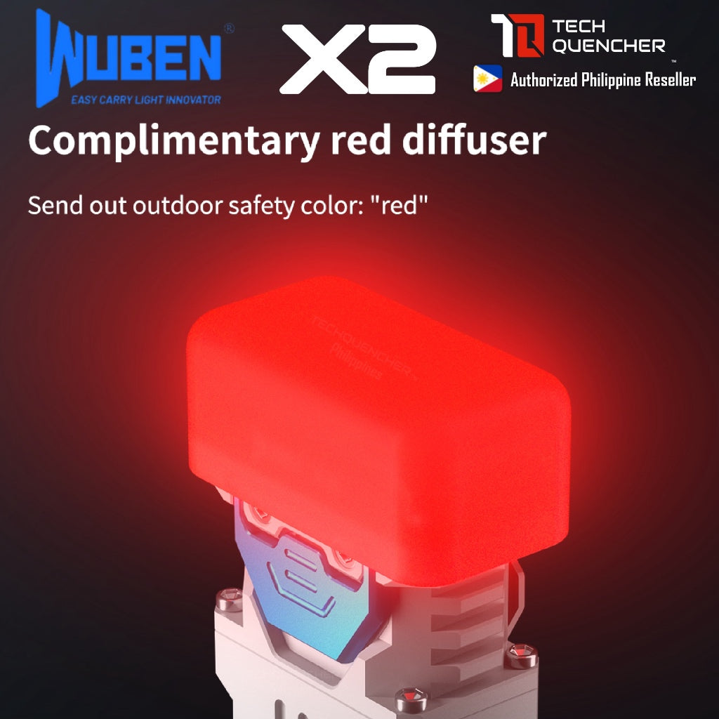 Wuben X2 Flashlight - 2500 Lumens -146 meters - USB-C Charging 2000 mAh Li-Ion Battery - IP68