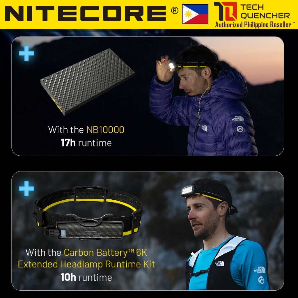Nitecore HU2000 Headlamp - 2000 Lumens - 114 grams - Flexible External Power Supply Options - IP68