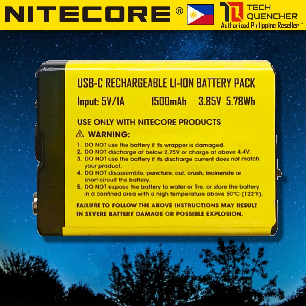 Nitecore HLB1500 Battery - 1500mAh for UT27 - Bubble - HA13  - USB-C Rechargeable - Light Indicator