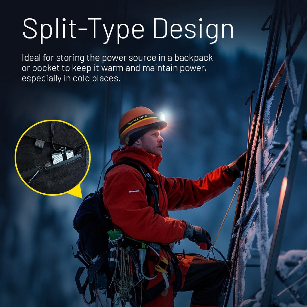 Nitecore HU2000 Headlamp - 2000 Lumens - 114 grams - Flexible External Power Supply Options - IP68