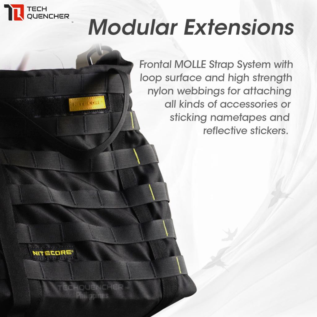 Nitecore SLB07 Tote Bag - 7L - Molle Strap System - 600D Wearproof Polyester Fabric - 15 inch Laptop