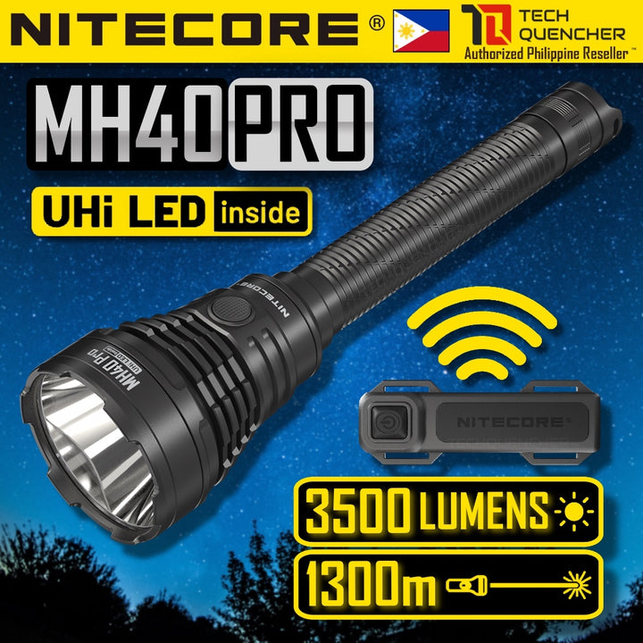 Nitecore MH40 Pro Flashlight - 3500 Lumens - 1300 Meters - Ultra Long Range -Wireless Remote -IP68