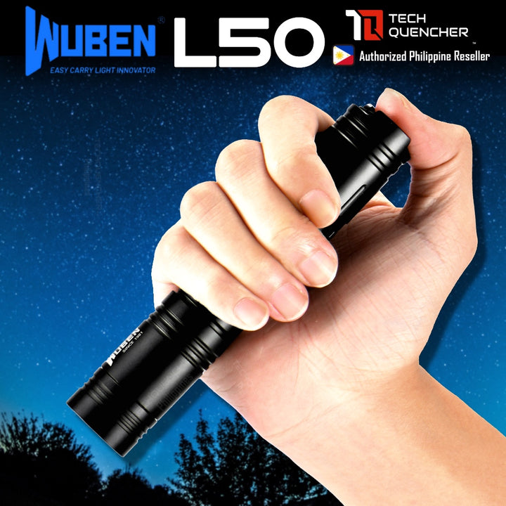 Wuben L50 Flashlight - 1200 Lumens - 200m - USB-C Rechargeable - 18650 - 2600mAh Battery - IP68 -EDC