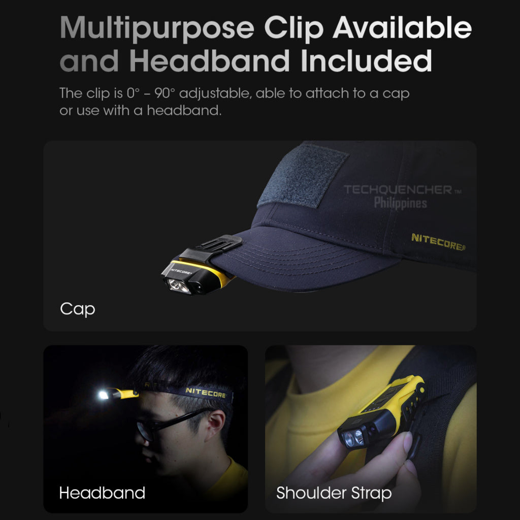 Nitecore NU11 Cap Light - Clip On - Intelligent IR Sensor - 150 Lumens - USB-C Rechargeable