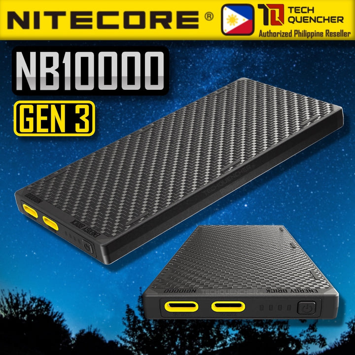 Nitecore NB10000 GEN3 - 10000 mAh Powerbank - Ultra Slim EDC - Carbon Fiber - 22.5w - PD QC 3.0