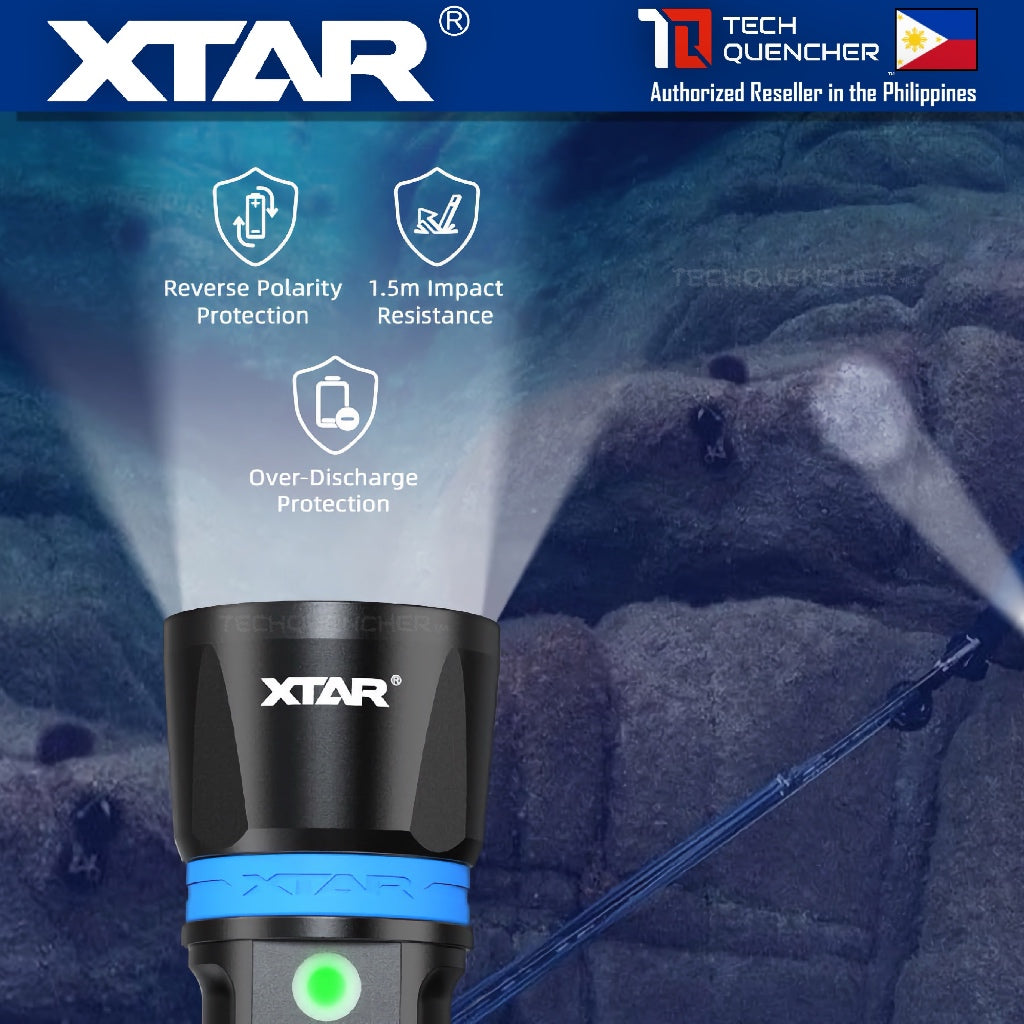 XTAR DH1 Hunter Diving Flashlight - 1600 Lumens - 355m - Rechargeable 21700 Battery - Spearfishing