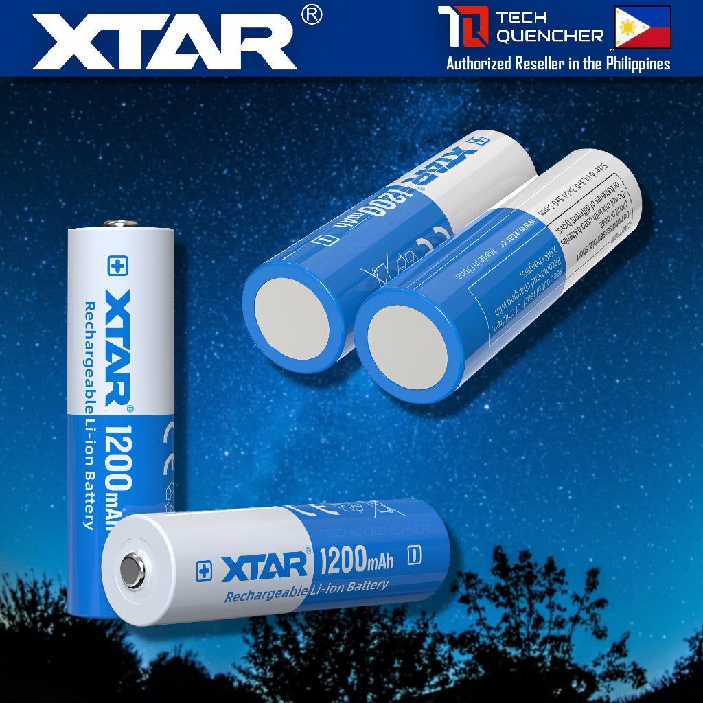 XTAR 14500 1200mAh Protected Battery - 3.6V Rechargeable Lithium-Ion Battery - 2.5A - 500+ Cycles