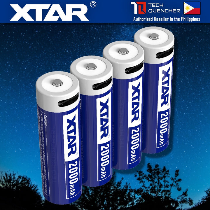 XTAR AA LR 1.5V 2000mAh USB-C Rechargeable Lithium Battery - 2.5H Fast Charging - Light Indicators