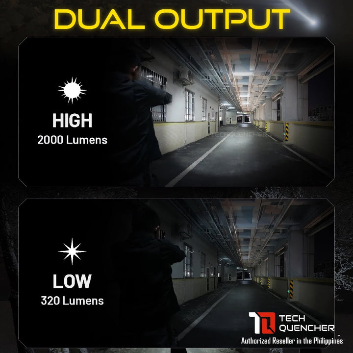 Nitecore NPL35 Flashlight - 2000 Lumens - 412m - 1900mAh Battery- USB-C Charging - Strobe - 129g